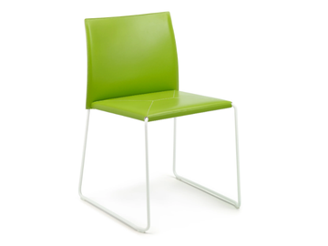 BIZZY - Stackable tanned leather chair by ENRICO PELLIZZONI - view 2